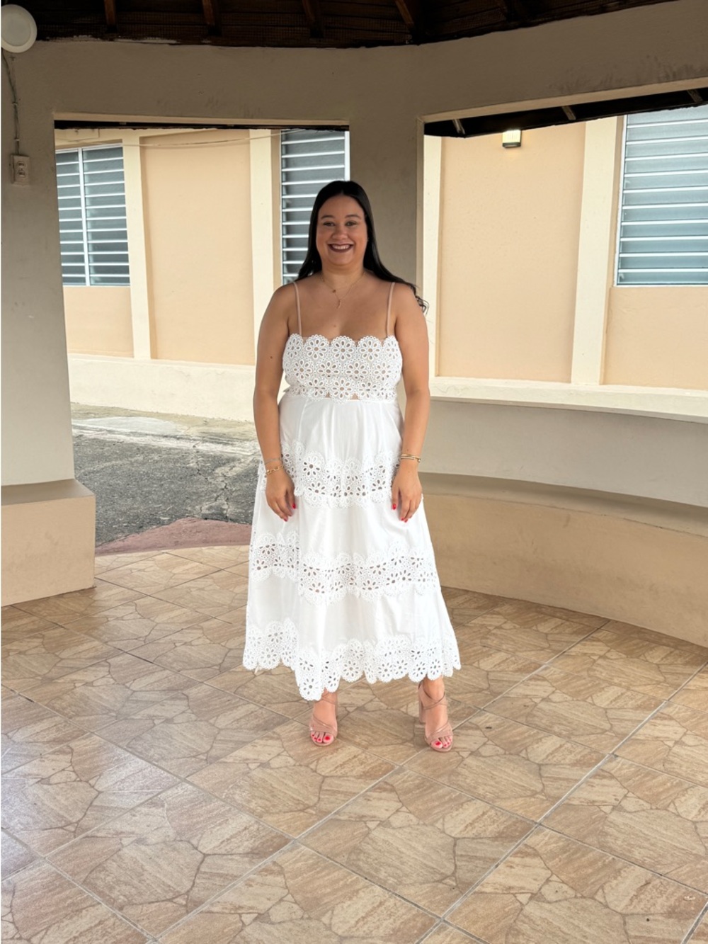 Lucy Paris White Eyelet Lace A-Line Skirt - Picture 5 of 5